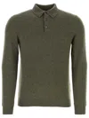 Fedeli Soft Pure Cashmere Sweater With Ribbed Collar In Green