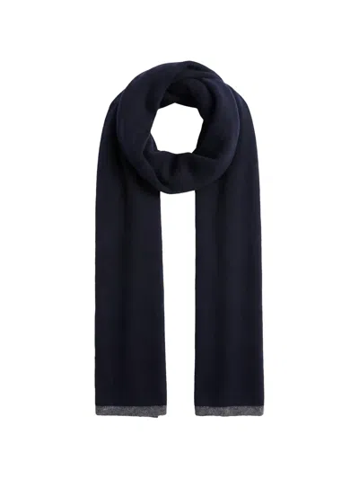 Fedeli Knitted Contrast-trim Scarf In Gray