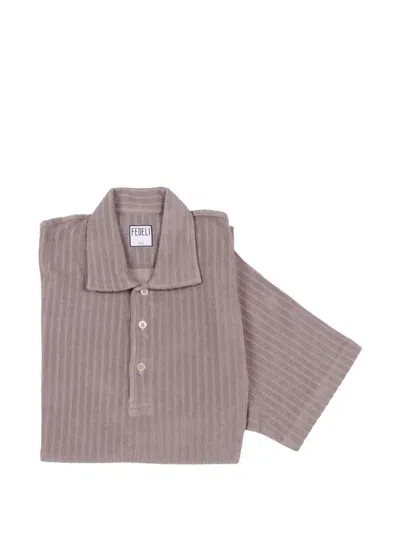 Fedeli Knitted Polo Shirt In Gray