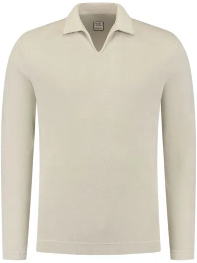 Fedeli Knitted Polo Shirt In Neutrals