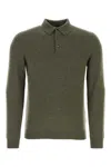 Fedeli Soft Pure Cashmere Sweater With Ribbed Collar In Green