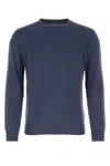 Fedeli Cotton Crew Neck Sweater In Blue
