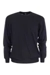Fedeli Cotton Crew Neck Sweater In Blue