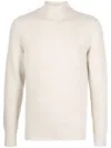 FEDELI LIGHT BEIGE CASHMERE-VIRGIN WOOL BLEND JUMPER