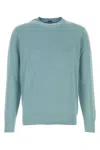 Fedeli Light Blue Solid Sweaters In Blue