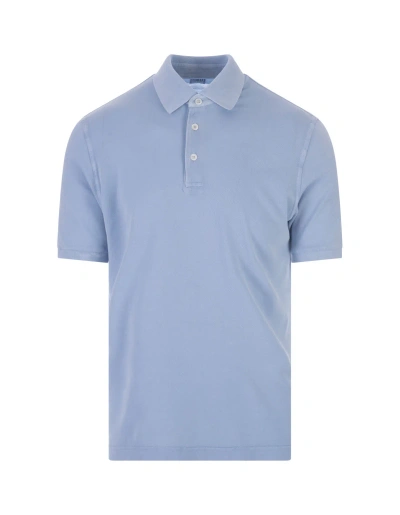 Fedeli Light Blue Polo Shirt In Piqué Cotton