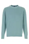 Fedeli Light Blue Solid Sweaters In Light Blue
