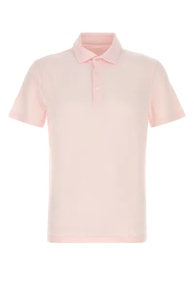 Fedeli Light Pink Stretch Cotton Polo Shirt