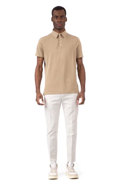 Fedeli Light Piquet Frosted Polo In Neutral