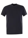 Fedeli Lightweight Linen And Elastane Blend T-shirt In Blue