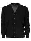 Fedeli Lightweight Virgin Wool Cardigan In Black