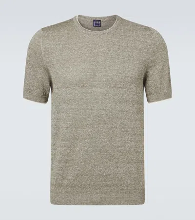 Fedeli Linen And Cotton Sweater In Gray