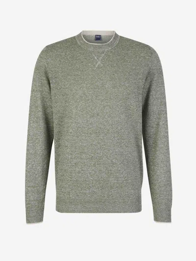 Fedeli Linen And Cotton Sweater In Verd Menta