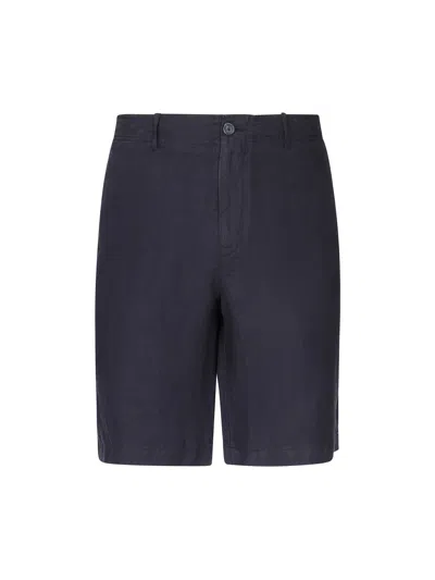 Fedeli Linen Bermuda Shorts In Blue