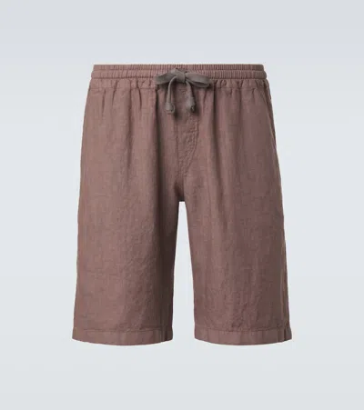 Fedeli Linen Bermuda Shorts In Gray