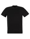Fedeli Linen-blend T-shirt With Vintage Effect In Black