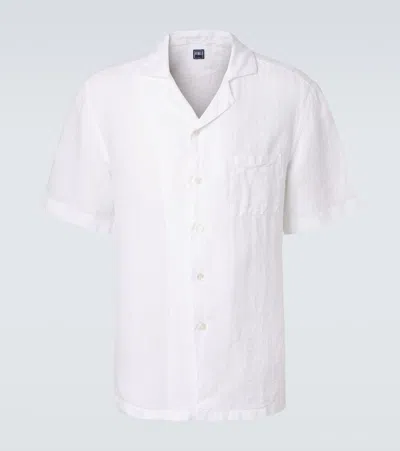 Fedeli Linen Bowling Shirt In White