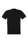 Fedeli Ribbed Hem Short Sleeves Textured Pattern In Black
