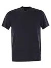 Fedeli Ribbed Hem Short Sleeves Textured Pattern In Black