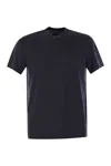Fedeli Ribbed Hem Short Sleeves Textured Pattern In Black