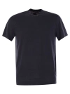 Fedeli Ribbed Hem Short Sleeves Textured Pattern In Black