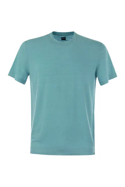Fedeli Linen Flex T-shirt In Blue
