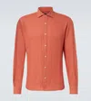 Fedeli Man Shirt Orange Size 38 Cotton