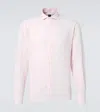 Fedeli Linen Oxford Shirt In Pink