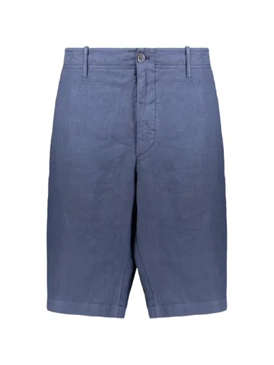 Fedeli Linen Shorts In Blue
