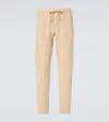 Fedeli Linen Straight Pants In Beige