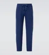 Fedeli Linen Straight Pants In Blue