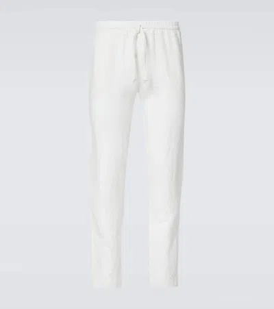 Fedeli Linen Straight Pants In White