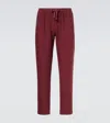 Fedeli Linen Tapered Pants In Red