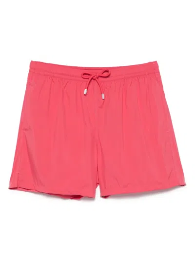 Fedeli Logo-patch Swim Shorts In 红色