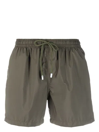 Fedeli Logo-patch Swim Shorts In Green