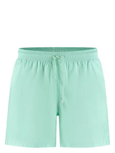 Fedeli Logo-patch Swim Shorts In Green