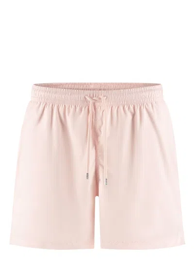 Fedeli Logo-patch Swim Shorts In Rosa