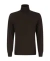 Fedeli Brown Wool Sweater In Black