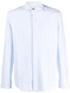 Fedeli White And Blue Cotton Blend Shirt In Blue