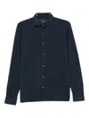 Fedeli Long-sleeve Cotton Shirt In Blue
