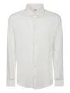 Fedeli Long-sleeved Cotton Shirt With Classic Collar In White