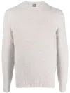 Fedeli Long-sleeve Crew-neck Jumper In Neutrals