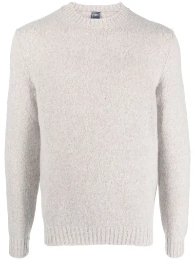 Fedeli Long-sleeve Crew-neck Jumper In Neutrals
