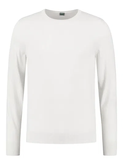 Fedeli Long-sleeve Crew-neck Sweater In White