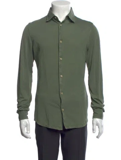 Pre-owned Fedeli Long Sleeve Dress Shirt In Green