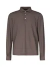Fedeli Long Sleeve Polo In Brown