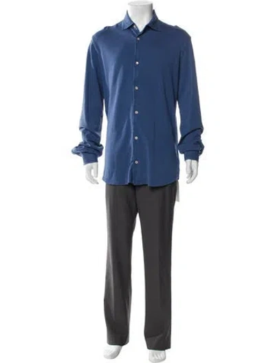 Pre-owned Fedeli Long Sleeve Shirt In Blue