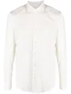 Fedeli Long-sleeve Stretch-cotton Shirt In White