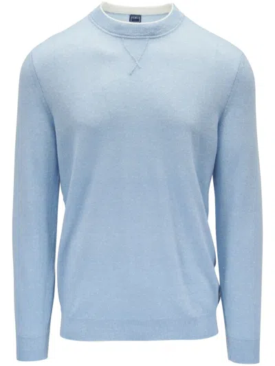 Fedeli Long Sleeve Sweater In Blau