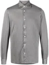Fedeli Long-sleeved Cotton Shirt In Grey